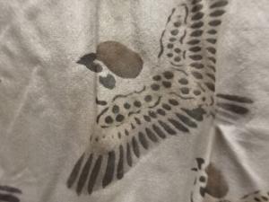 アンティーク　絞りすずめ鳴子模様男物長襦袢